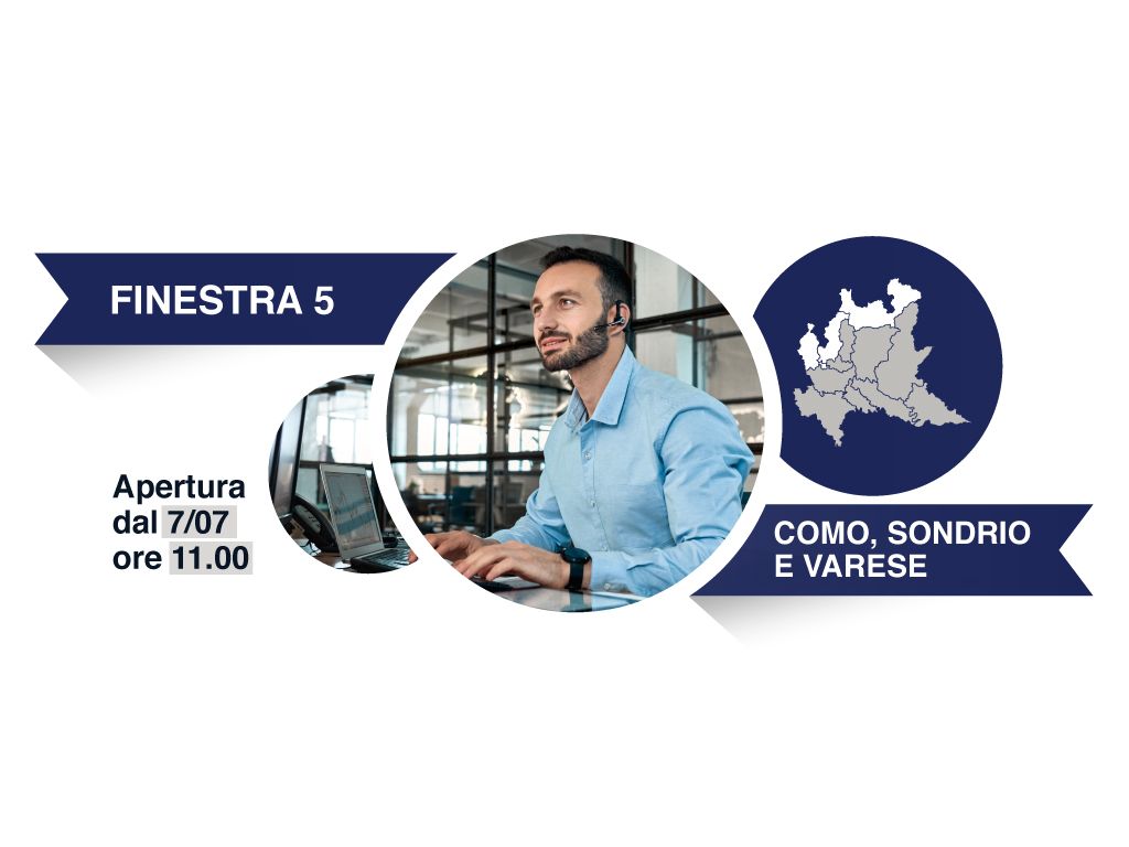 Finestra 5, Province: Como, Sondrio, Varese - Avviso a favore degli intermediari del commercio