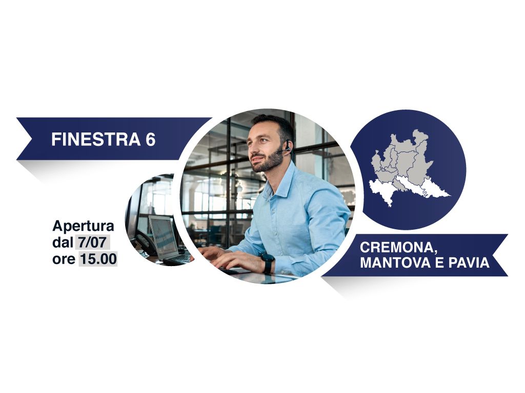 Finestra 6, Province: Cremona, Mantova, Pavia - Avviso a favore degli intermediari del commercio